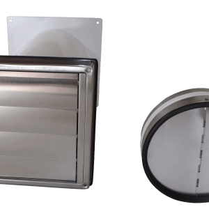 Mauerkasten für Dunstabzug mit Rückstauklappe im Teleskoprohr