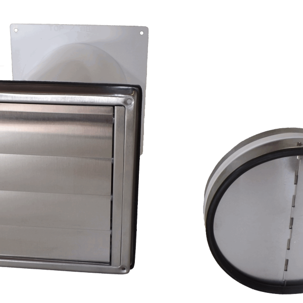 Mauerkasten für Dunstabzug mit Rückstauklappe im Teleskoprohr