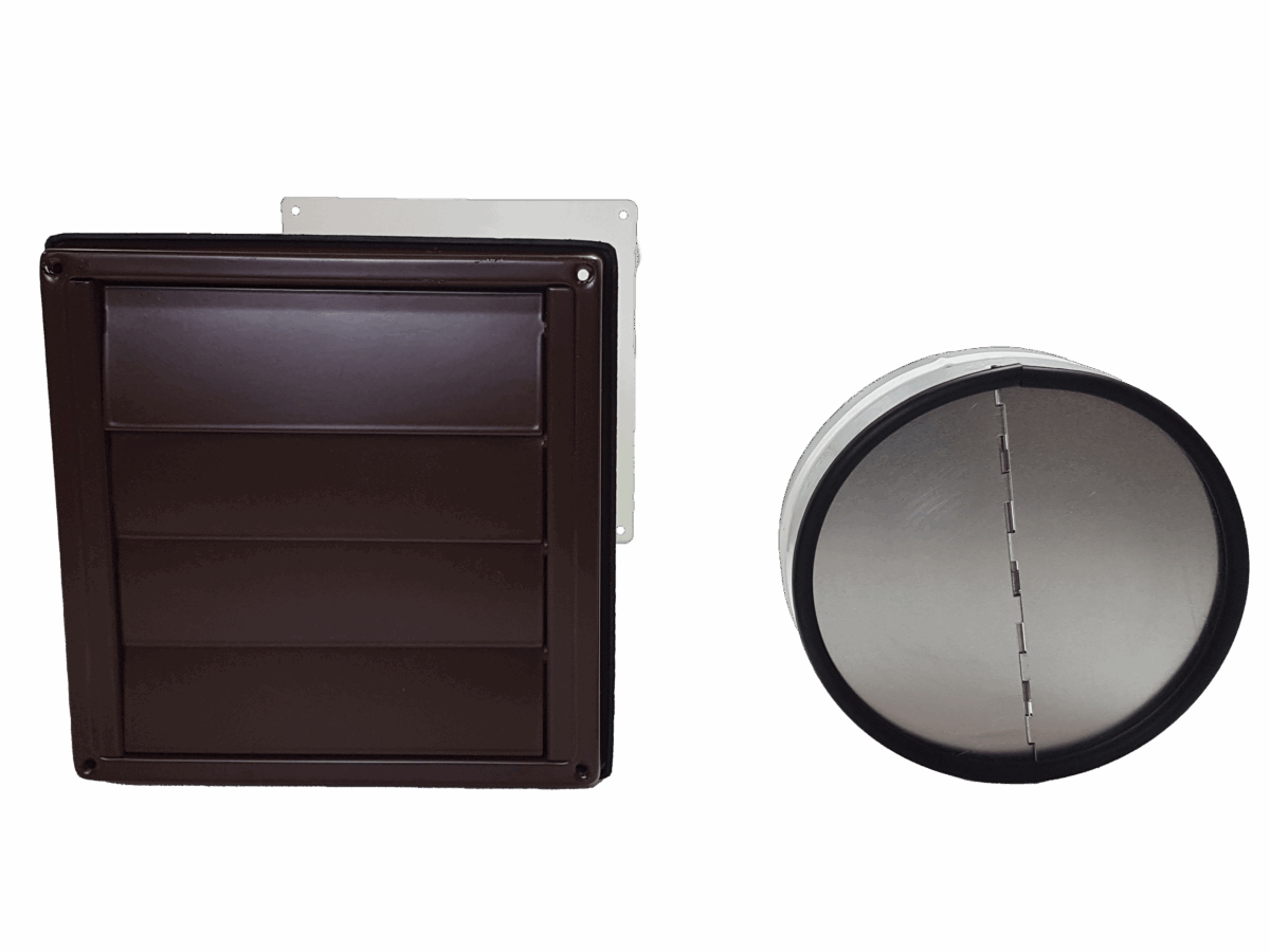 Mauerkasten für Dunstabzug mit Rückstauklappe im Teleskoprohr