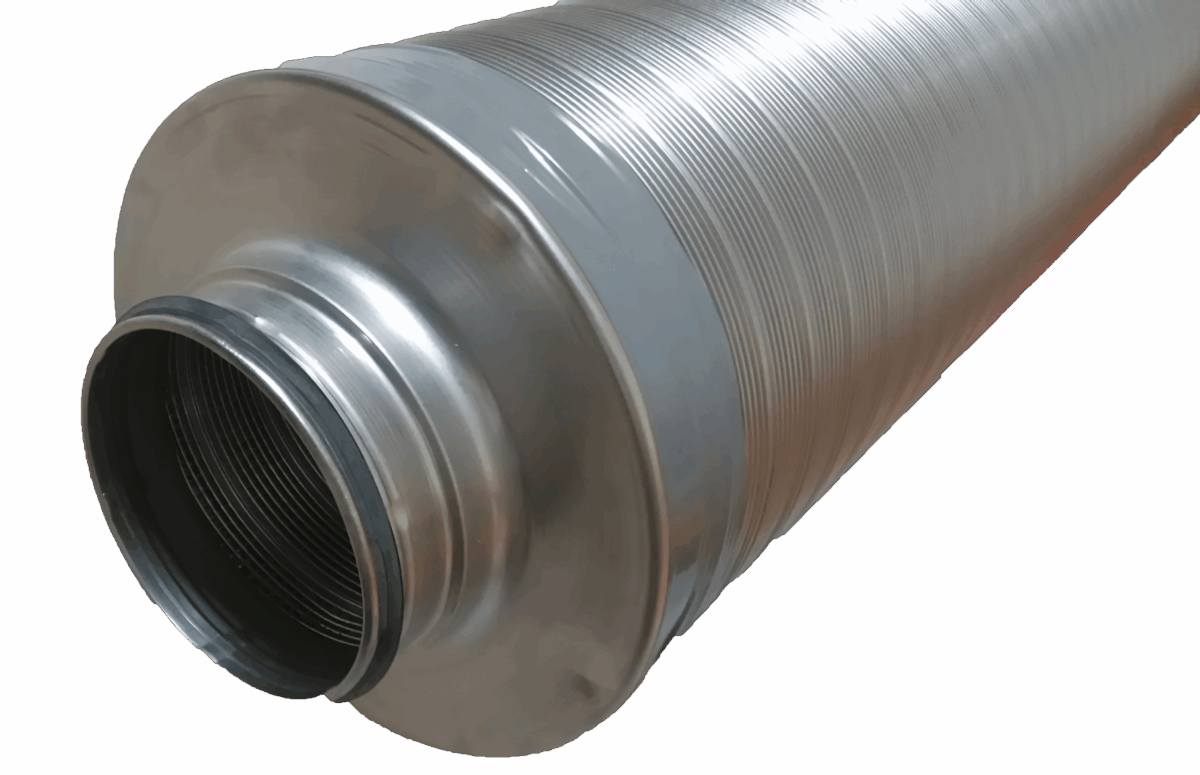 Rohrschalldämpfer, Telefonieschalldämpfer mit Lippendichtung, 25mm Packungsstärke, 1000mm lang Rohrschalldämpfer, Telefonieschalldämpfer mit Lippendichtung, 25mm Packungsstärke, 1000mm lang