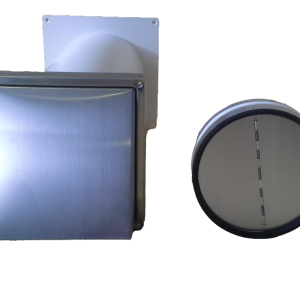 Mauerkasten für Dunstabzug mit Rückstauklappe im Teleskoprohr