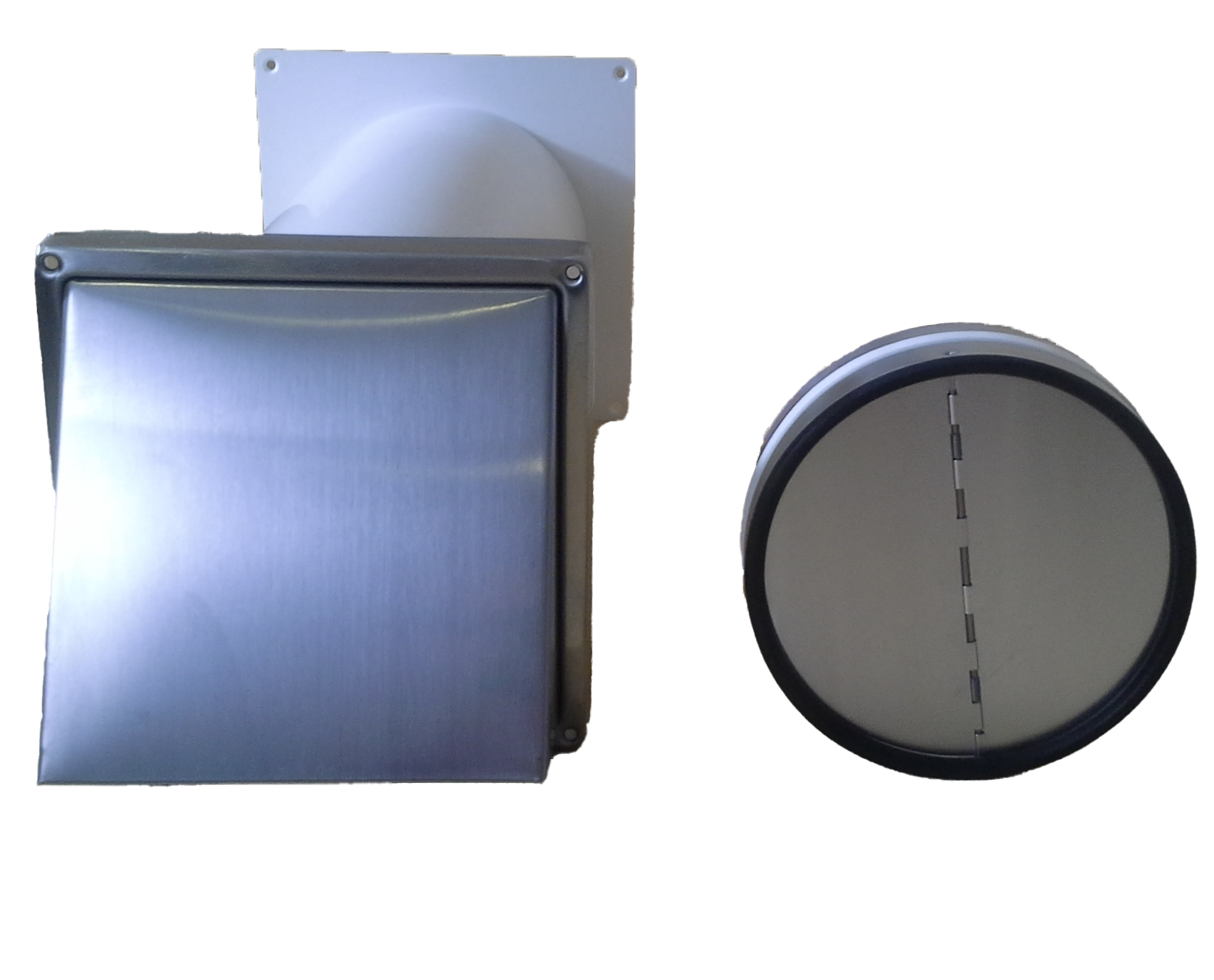 Mauerkasten für Dunstabzug mit Rückstauklappe im Teleskoprohr Mauerkasten für Dunstabzug mit Rückstauklappe im Teleskoprohr