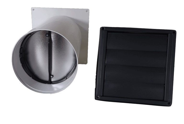 Mauerkasten für Dunstabzug mit Naber Thermobox im Teleskoprohr