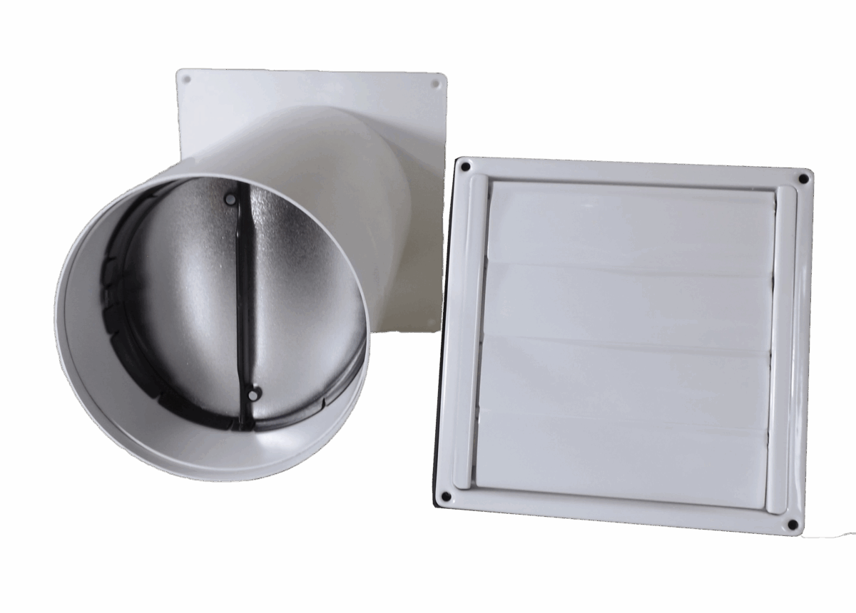 Mauerkasten für Dunstabzug mit Naber Thermobox im Teleskoprohr