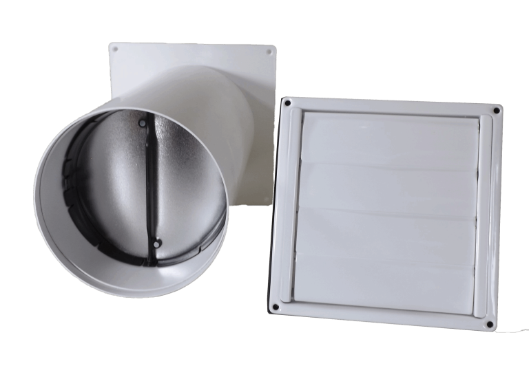 Mauerkasten für Dunstabzug mit Naber Thermobox im Teleskoprohr