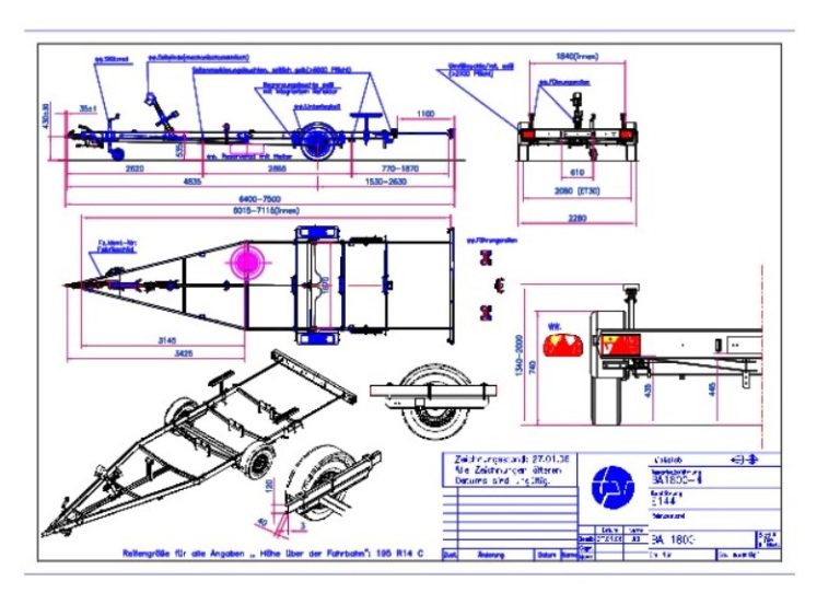 Böckmann Trailer für Boote, 1800kg, gebremst, 100km/h
