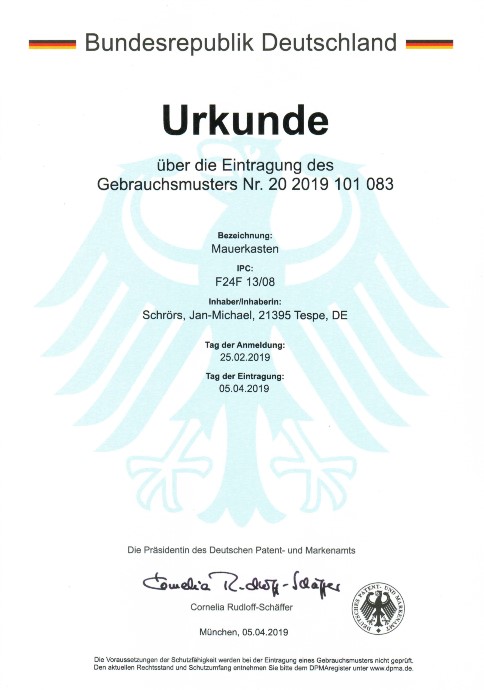 Mauerkasten mit 2 Grad Gefälle für sicheren Kondensatablauf