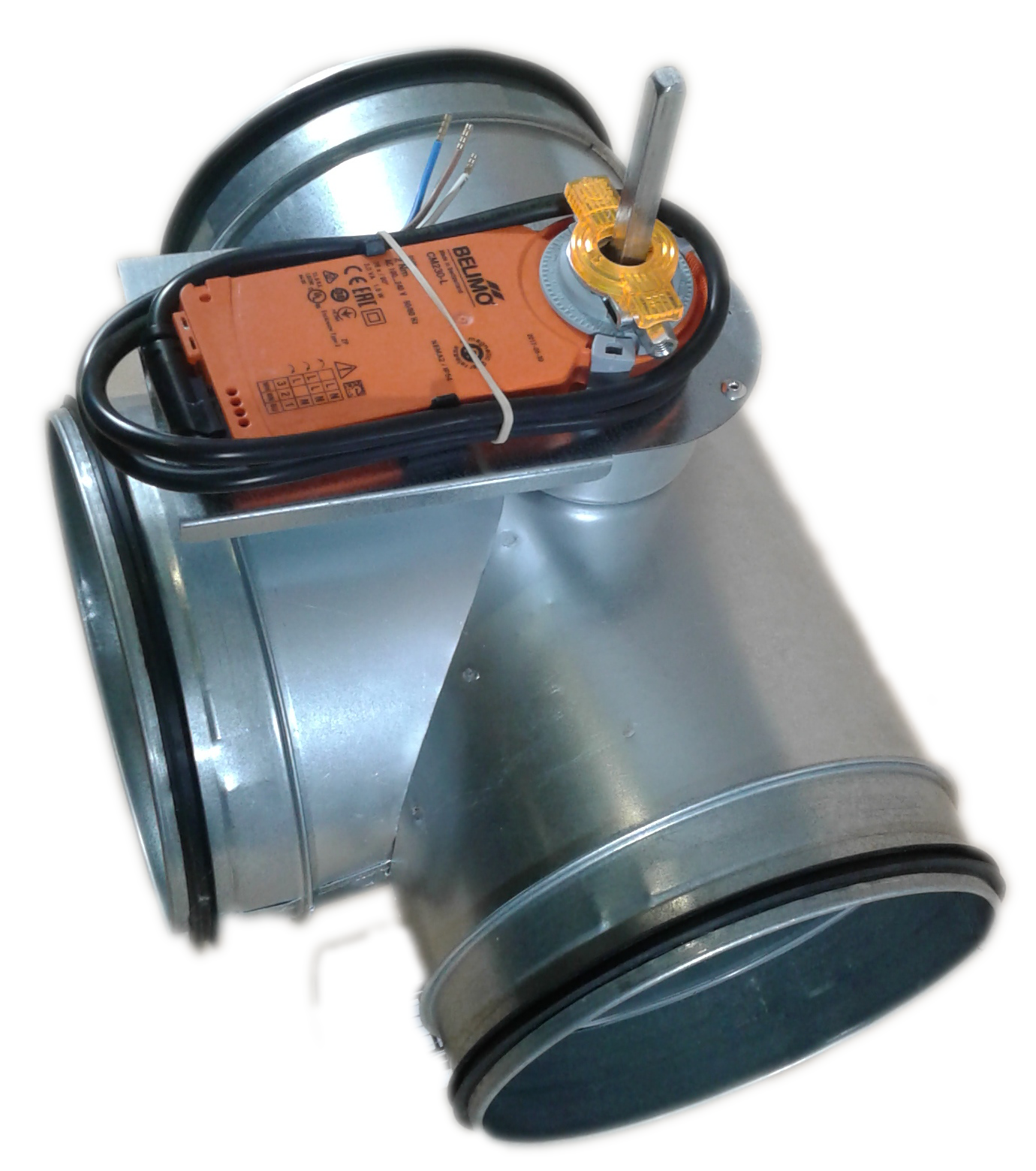 Bypassklappe mit elektro Stellantrieb Belimo CM24A für 230V Bypassklappe mit elektro Stellantrieb Belimo CM24A für 230V