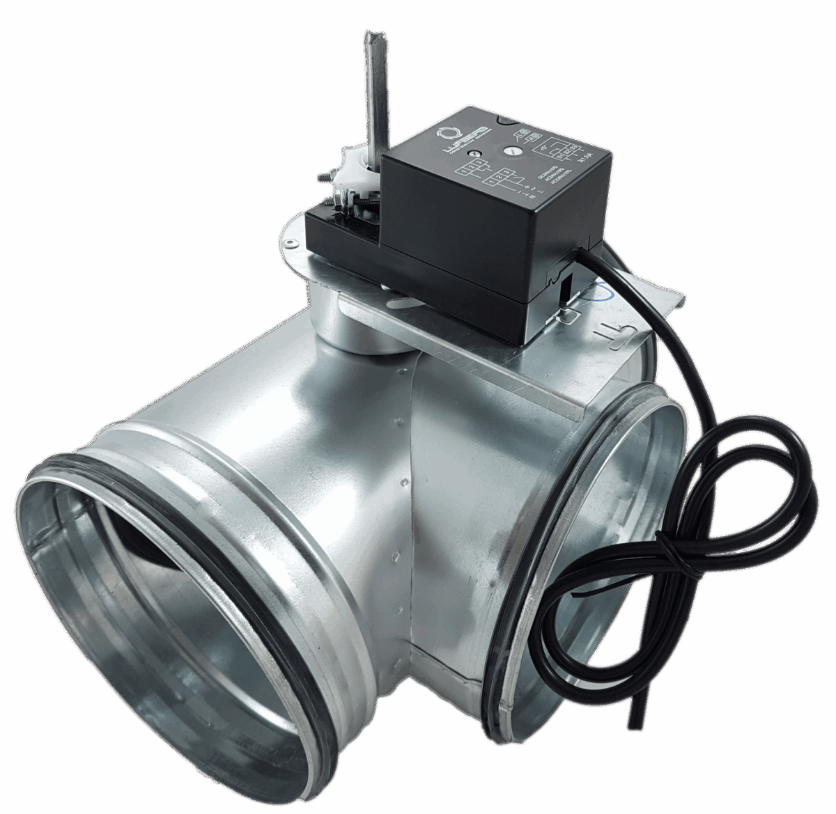 Bypassklappe mit elektro Stellantrieb Lufberg DA02N24(S) für 230V