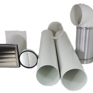 Mauerkasten Ø125 Ø150 mit Rohr Set, Edelstahl Wetterschutzgitter