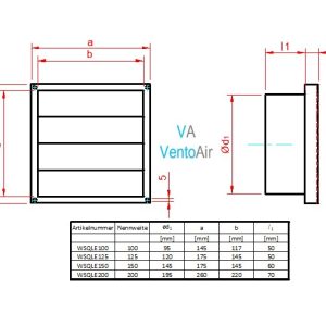 Wetterschutzgitter aus Edelstahl mit beweglichen Lamellen