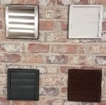 Mauerkasten Ø150 mit Flachkanal Set, Edelstahl Wetterschutzgitter