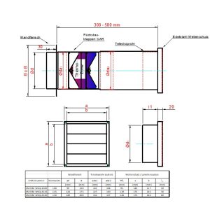 Energiesparmauerkasten Blower Door dicht mit Zertifikat mit Edelstahl Lamellen Außengitter Ø125; Ø150