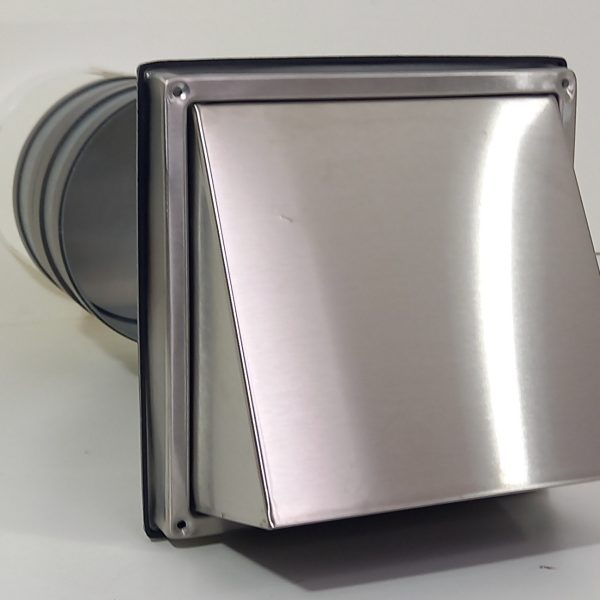 Energiesparmauerkasten Blower Door dicht mit Zertifikat mit Edelstahl Lamellen Außengitter Ø125; Ø150