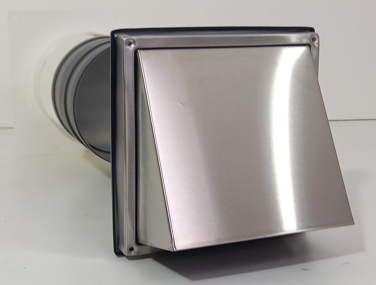 Energiesparmauerkasten Blower Door dicht mit Zertifikat mit Edelstahl Lamellen Außengitter Ø125; Ø150