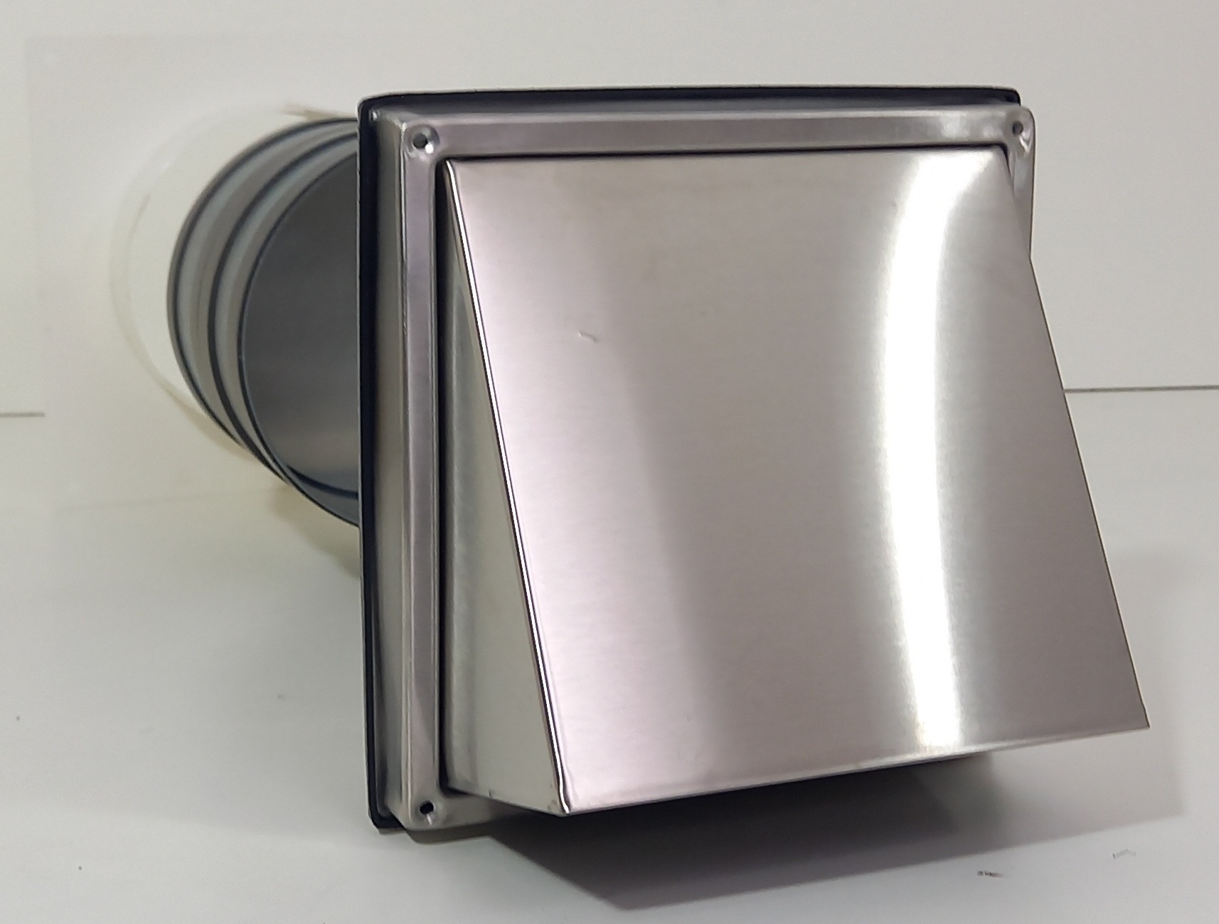 Energiesparmauerkasten Blower Door dicht mit Zertifikat mit Edelstahl Lamellen Außengitter Ø125; Ø150 Energiesparmauerkasten Blower Door dicht mit Zertifikat mit Edelstahl Lamellen Außengitter Ø125; Ø150