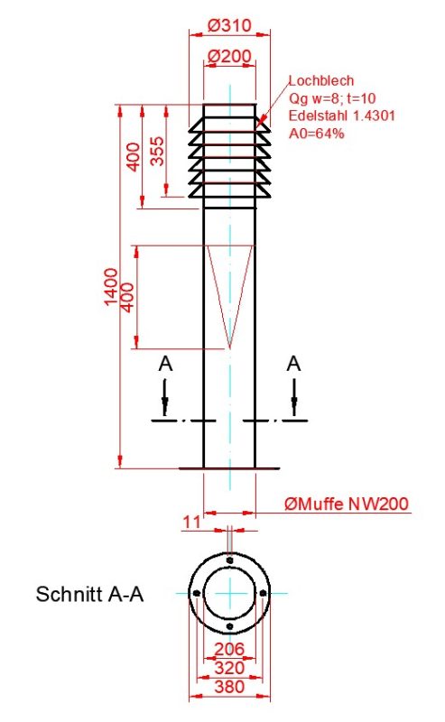 Aussenluft Ansaugturm für Lüftungsanlagen Erdwärmetauscher