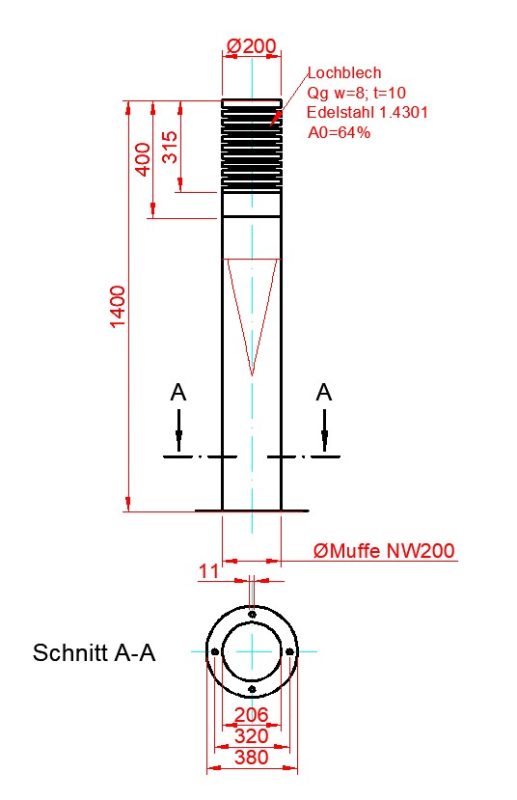 Aussenluft Ansaugturm für Lüftungsanlagen Erdwärmetauscher