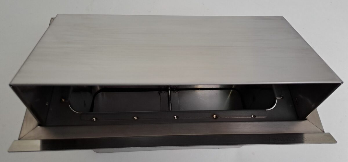 Edelstahl Wetterschutzgitter mit Rückschlagklappe WSGEHi 220x90