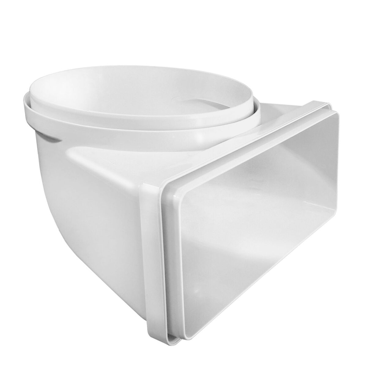 Flachkanal Umlenkung auf Rund 220x90 auf Ø150