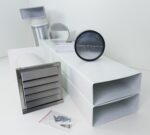 2 Grad Mauerkasten Ø 150 Set Edelstahl Dunstabzug Rückstauklappe S6-K-MKWSELFiD, runter zur Haube mit Aluflex