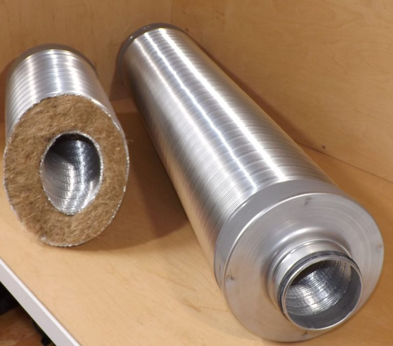 Rohrschalldämpfer, Telefonieschalldämpfer mit Lippendichtung, 50mm, 100mm Packungsstärke, 1000mm lang, Mineralfaserfrei