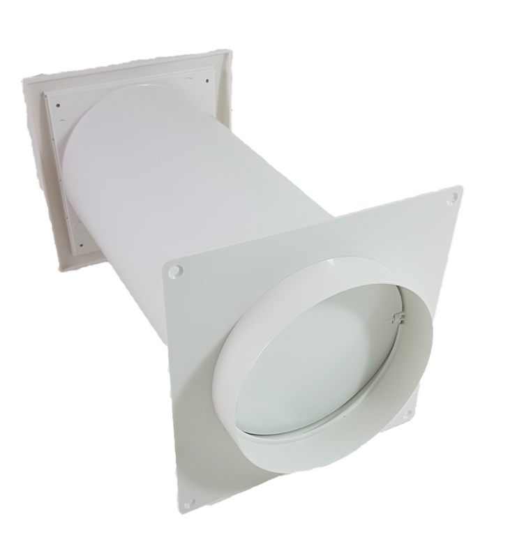 Mauerkasten mit Kunststoffgitter weiß in den Nennweiten 125 und 150