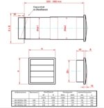 Mauerkasten mit Kunststoffgitter anthrazit in den Nennweiten 125 und 150