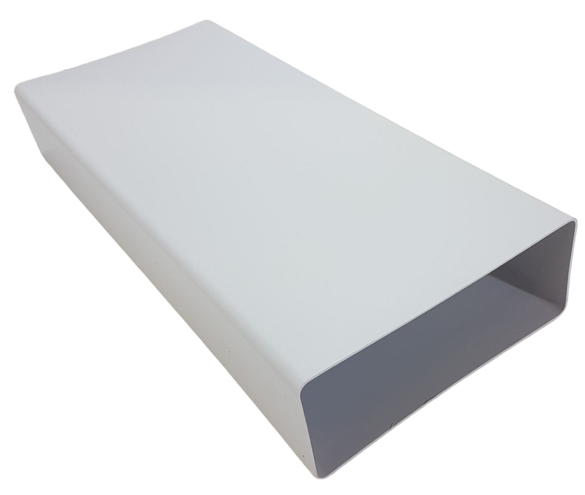 2 Grad Mauerkasten Ø150 mit Flachkanal Set, Edelstahl Wetterschutzgitter, runter zur Haube mit Aluflex