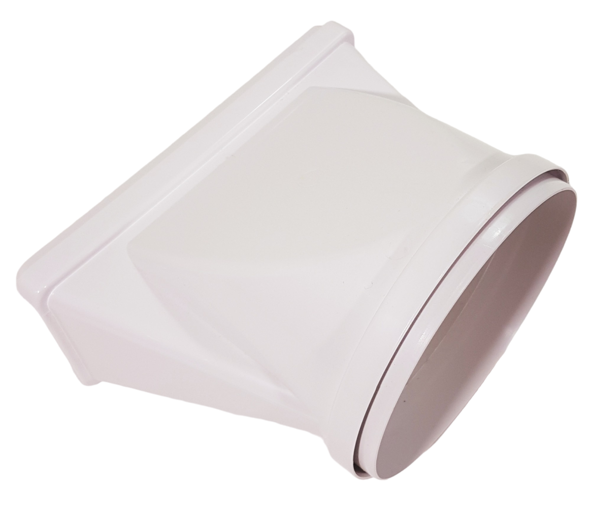 2 Grad Mauerkasten Ø150 mit Flachkanal Set, Edelstahl Wetterschutzgitter, runter zur Haube mit Aluflex