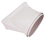 2 Grad Mauerkasten Ø150 mit Flachkanal Set, Edelstahl Wetterschutzgitter, runter zur Haube mit Aluflex