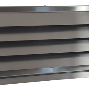 Edelstahl Wetterschutzgitter mit Rückschlagklappe WSGEi220x90