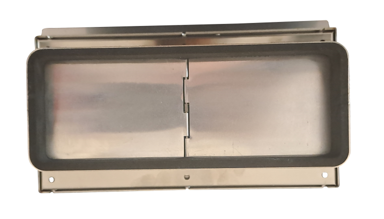 Edelstahl Wetterschutzgitter mit Rückschlagklappe WSGEi220x90