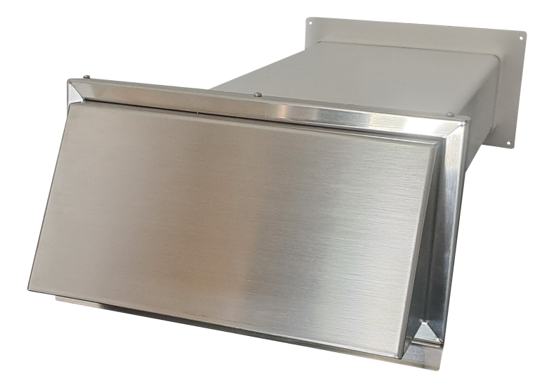 Mauerkasten mit Edelstahl Wetterschutzgitter mit Rückschlagklappe MKWSGEHi220x90