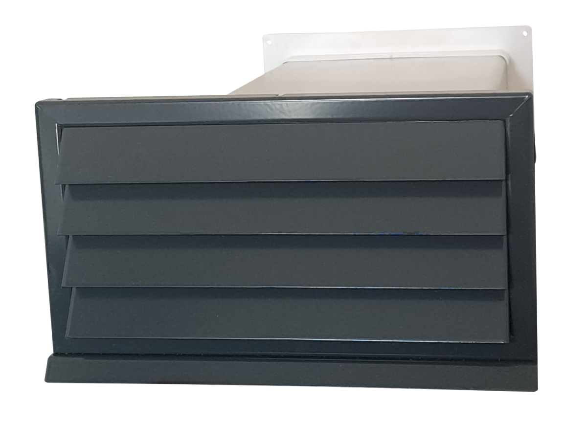 Edelstahl Wetterschutzgitter mit Rückschlagklappe WSGEi220x90