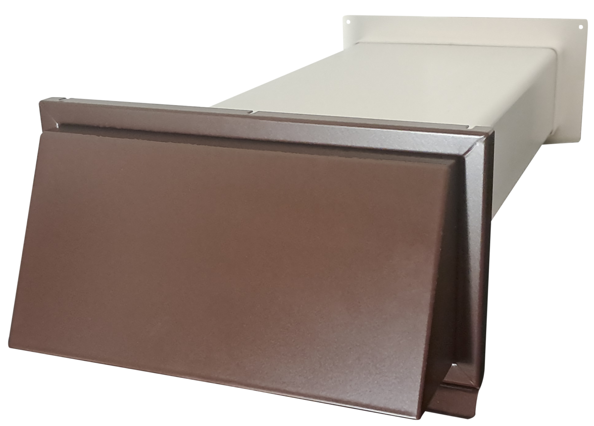 Flachkanal Set 220x90 mit Edelstahl Wetterschutzgitter S6-K-WSGEHi, runter zur Haube mit Aluflex