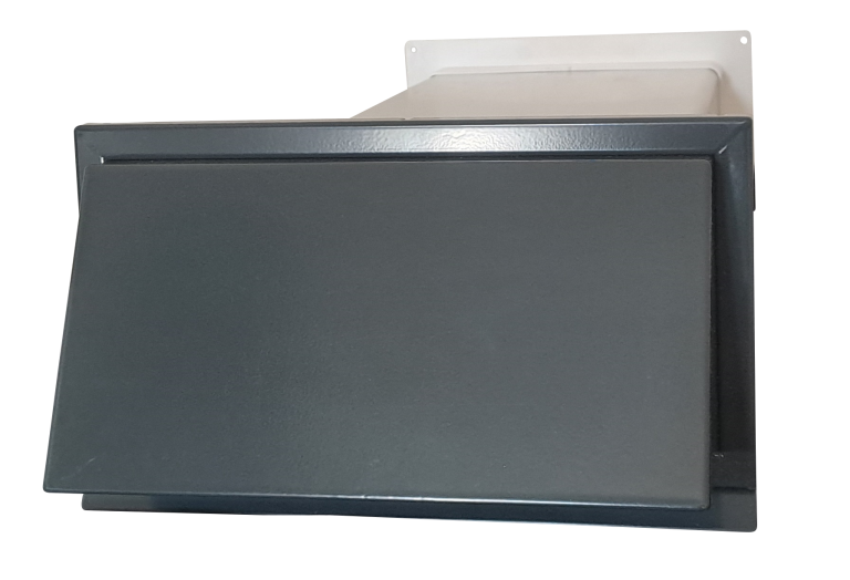 Flachkanal Set 220x90 mit Edelstahl Wetterschutzgitter S6-K-WSGEHi, runter zur Haube mit Aluflex