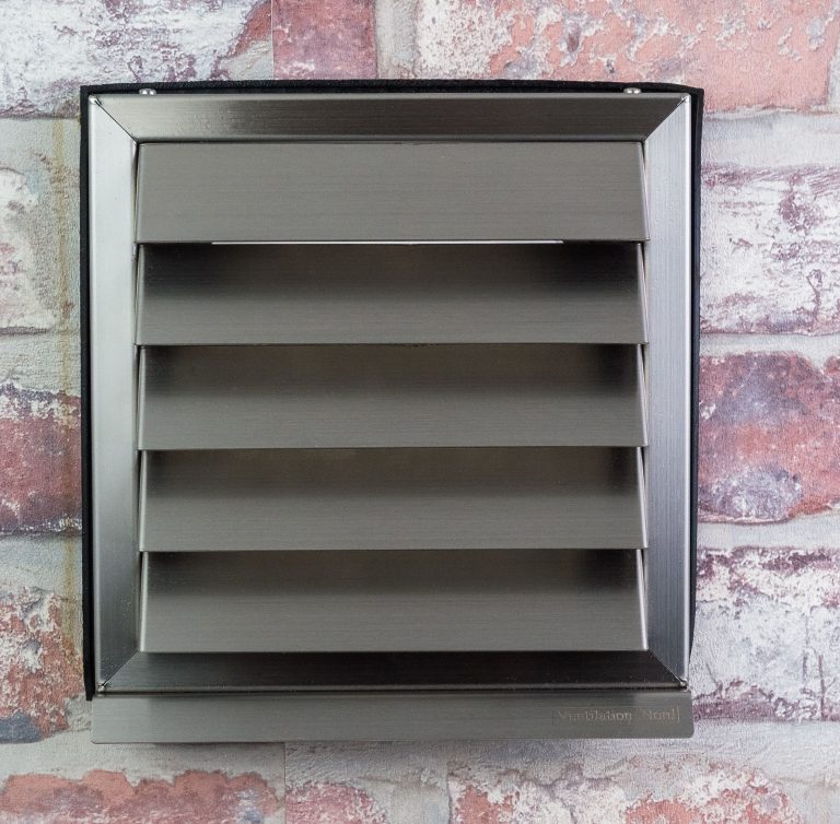 Wetterschutzgitter aus Edelstahl mit festen Lamellen für Zu- und Abluft Ø100, 125, 150