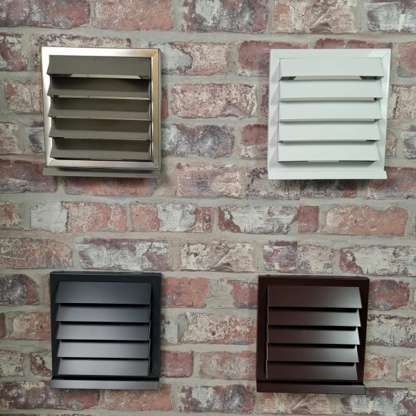 Wetterschutzgitter aus Edelstahl mit festen Lamellen für Zu- und Abluft Ø100, 125, 150