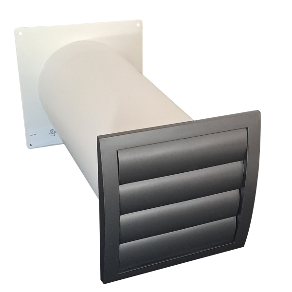 Mauerkasten mit Kunststoffgitter anthrazit in den Nennweiten 125 und 150