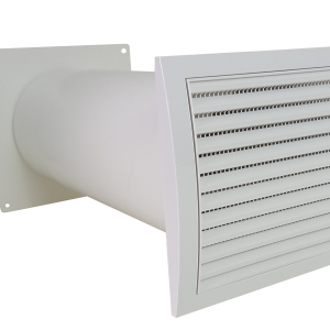 Mauerkasten mit Kunststoffgitter weiß in der Nennweite 150